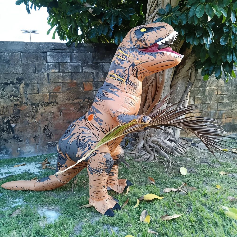 Adult Inflatable Dinosaur Halloween Costume, T-Rex Fancy Dress Outfit for Halloween Parties, Cosplay, Festivals and Role Play