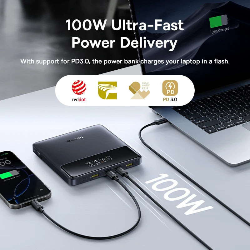 Baseus 20000mAh portable power bank 100W fast charging