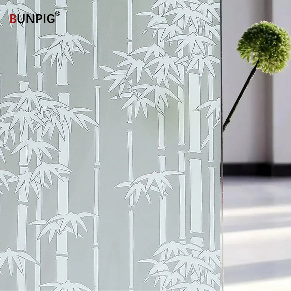 Privacy Window Film Sun Protection UV Blocking Self-adhesive Film for Home Frosted Opaque Stained Glass Sticker Heat Control