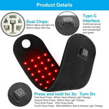 Red＆Infrared Light Therapy Belt 660nm&850nm Full Body Pain Relief Wrap Burn Fat Wrap Slimming Machine Waist,Wrist,Chin,Neck Pad