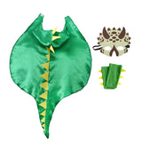 Halloween 6 Color Options Dinosaur Dragon Hooded Cape With Matching Mask Wristband For Cosplay Party Role Play Fancy Dress Cloak