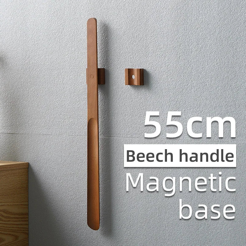 55CM wooden long handle Magnetic shoehorn long shoe spoon Horn for shoes Wear Shoe Easier Support for customized Logo