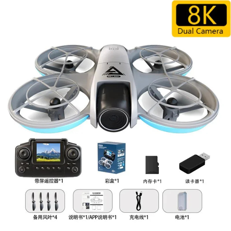 E69 Mini Drone 8K HD Camera Obstacle Avoidance Aerial Photography Brushless Professional Dual Camera Screen Quadcopter