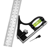 300mm Stainless Steel Angle Combination Square Ruler Mobile Horizontal Movable 45Degree Right Carpenter Woodworking Level Moving