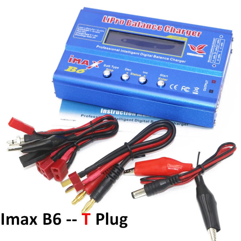 Digital Imax B6 80W Balance Charger T/Tamiya/XT60 Plug With 12V/5A DC Converter Adapter For RC Lipo NiMH NiCd Li-ion Battery
