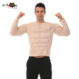 Halloween Costume Funny Muscular Man Muscle Cosplay Suit for Birthday Party Man Clothes Carnival Easter Purim Fancy Dress