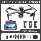 Lenovo XT606 Drone Professional 8K HD Camera 5G GPS WIFI FPV Drones 4.5 Inch Screen Avoidance Brushless Motor RC Dron Toys