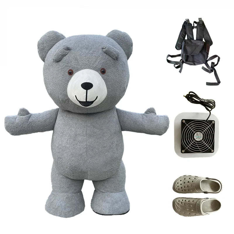 Inflatable Cartoon Doll Costume Teddy Bear Doll Cosplay Polar Bear Cosplay Costume Birthday Party Funny Animal Imitation Costume