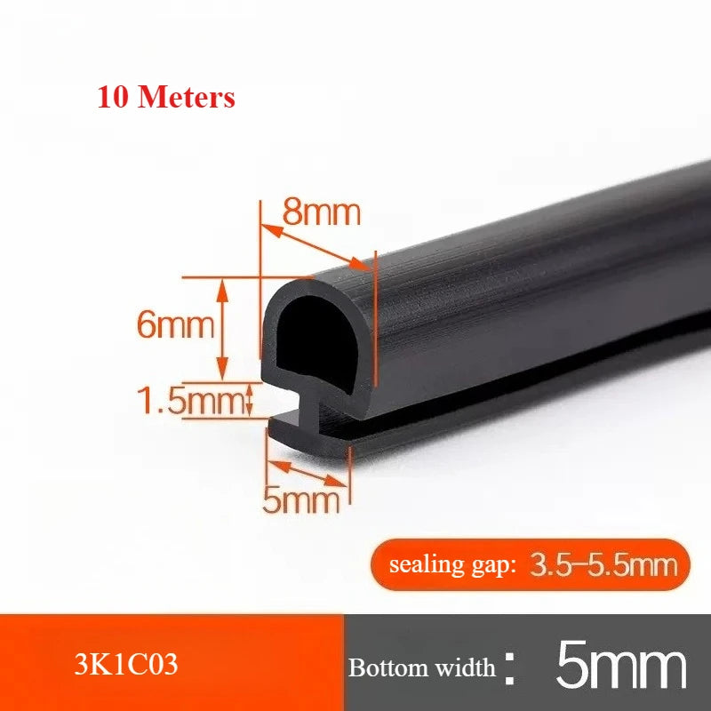 10M Bottom Width 4/5/6/7mm Sealing Strips Bridge Aluminum Door/Window Sealed Plastic Strips Energy Saving