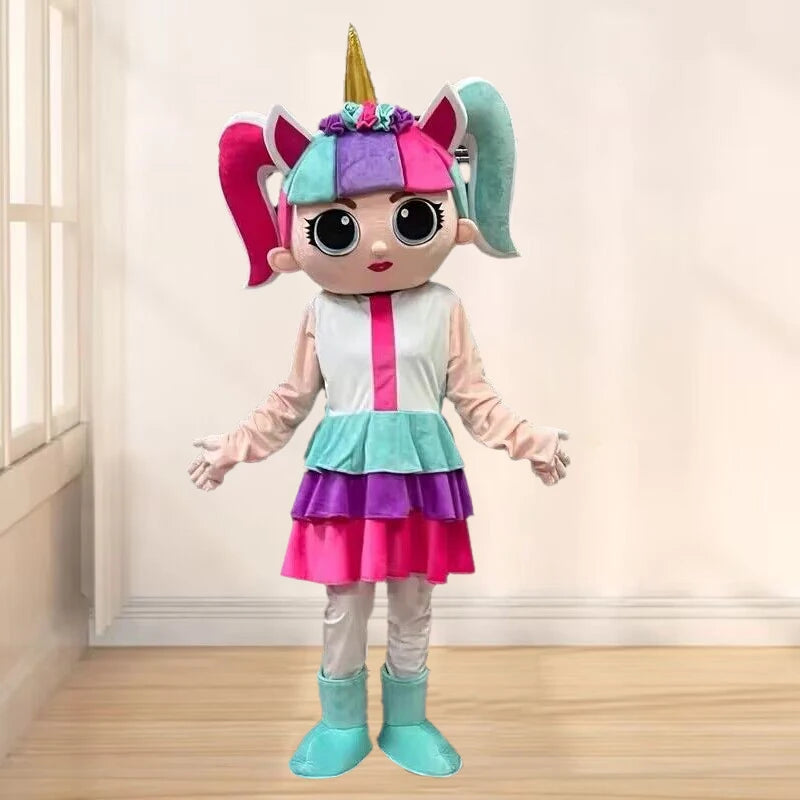 Plush Martha and Bear Mascot Costume Cute Masha Girl Doll Costume Cartoon Character Cosplay Costumes Party Performance Outfits