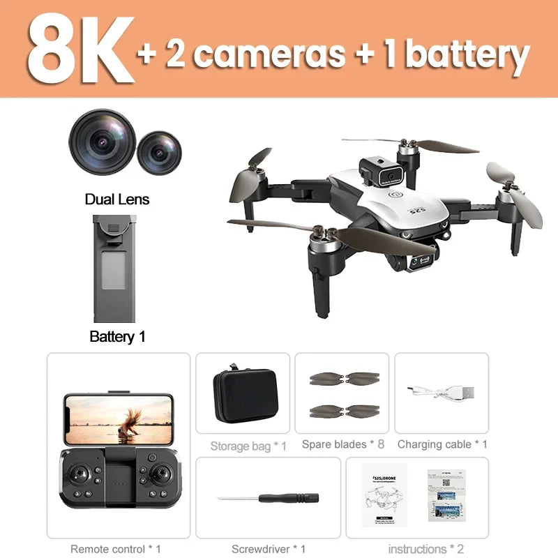 Lenovo S2S Drone 8K GPS Dual-Camera Omnidirectional Obstacle Avoidance Brushless Quadcopter Aerial Photography Toys