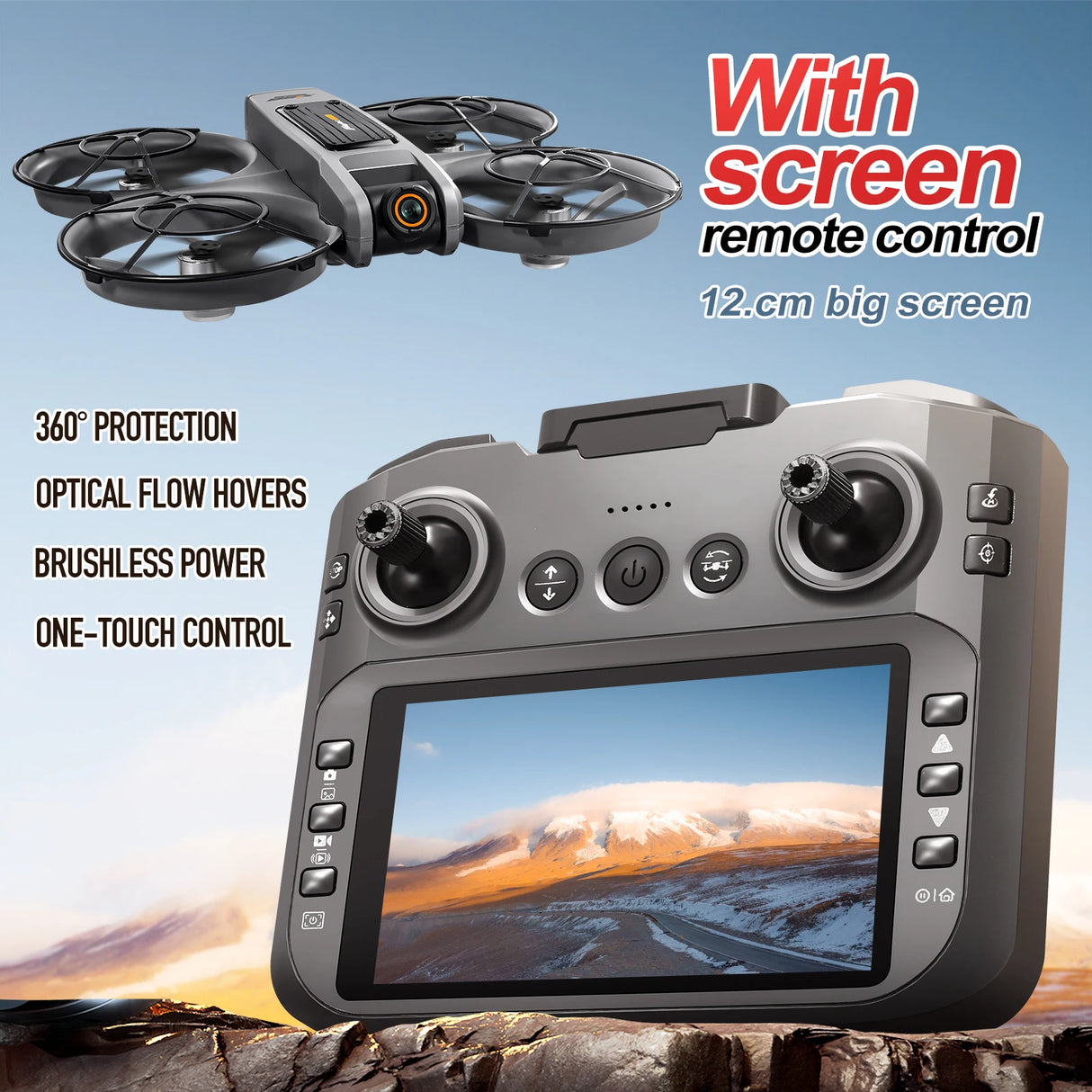 S156 Mini Drone 4K Professional HD Camera with Large Screen 2.4G WIFI FPV Dron Brushless Optical Flow Hover Folding Quadcopter