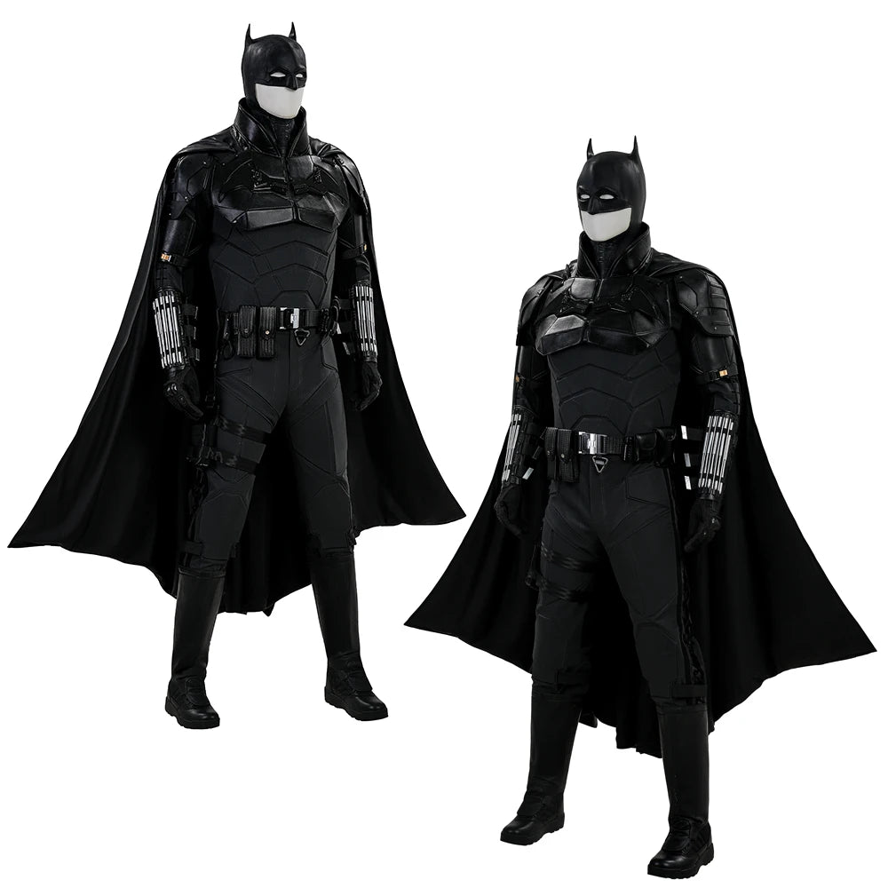 The Bat Bruce Cosplay Costume Superhero Bruce Cos Wayne Battle Armor Suit Halloween Carnival Outfits Uniform With Cloak Headgear