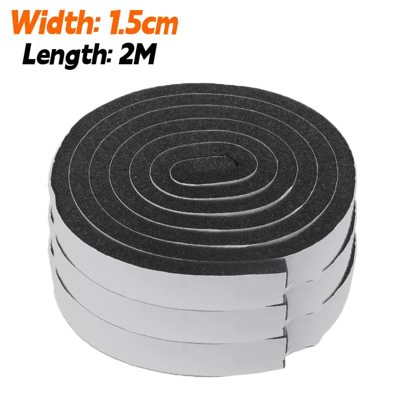 2/60M Anti-collision Sealing Strips Self-Adhesive Sponge Sealing Strip Window Door Home Dustproof Draught Insulation Foam Tapes