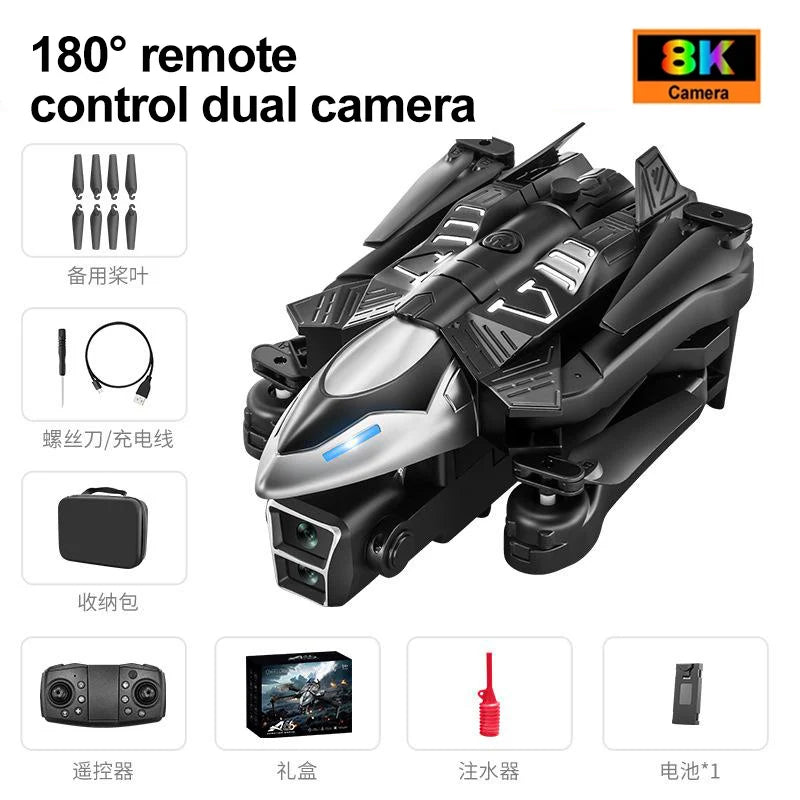 A66 Dual Lens Drone 8k High-definition Aerial Photography Obstacle Avoidance Aircraft Spray Remote Control Aircraft Toys