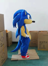 New Blue Sonics Mascot Costume Holiday Hedgehog Fancy Dress Birthday Party Cartoon Anime Dog Adult Performance Outfit  Carnival