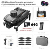 4.5-Inch Screen Controlled Drone GPS Positioning Dual Camera Brushless Motor Aircraft Laser Obstacle Avoidance Remote
