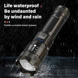 High Strong Power Led Flashlights 2000LM Tactical Torch with Display Light USB Charging Camping Fishing Emergency Zoom Lantern