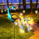 1PC Peacock Solar Garden Lights Outdoor, Animal-Shaped Decorative Lamp with Auto Sensor, Solar-Powered Art for Yard/Lawn