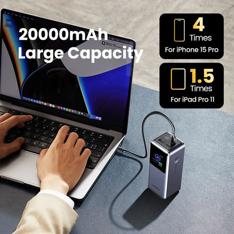 UGREEN 20000mAh portable power bank 130W fast charging