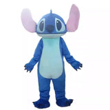 Plush Blue Stitch Mascot Costume Disney Angel Cartoon Fur Cosplay Suit Adult Advertising Fancy Dress Carnival Party Halloween