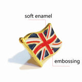 10 Pcs Waving Union Flag Lapel Pin Brooch Personalized Paint British Badges