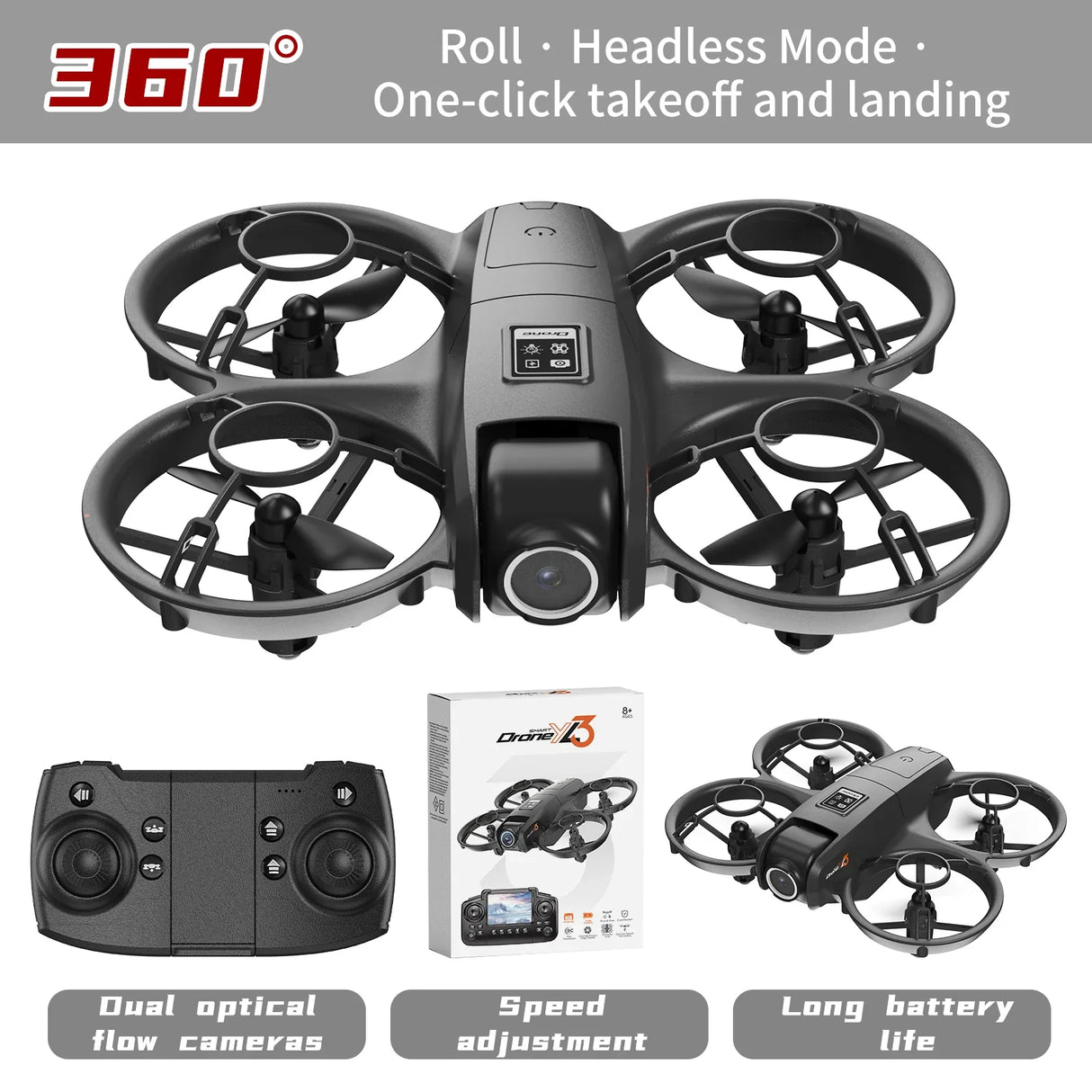 YL3 Drone Screen Control Aerial Drone High Definition Dual Camera Remote Control Aircraft Aviation Folding Quadcopter Kid Gift
