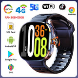 5G/4G Smart Watch 2.4 inch AMOLED 2100mah Battery 900W Camera GPS WIFI Google APPS Download 8GB+128GB RAM Smartwatch Android 10