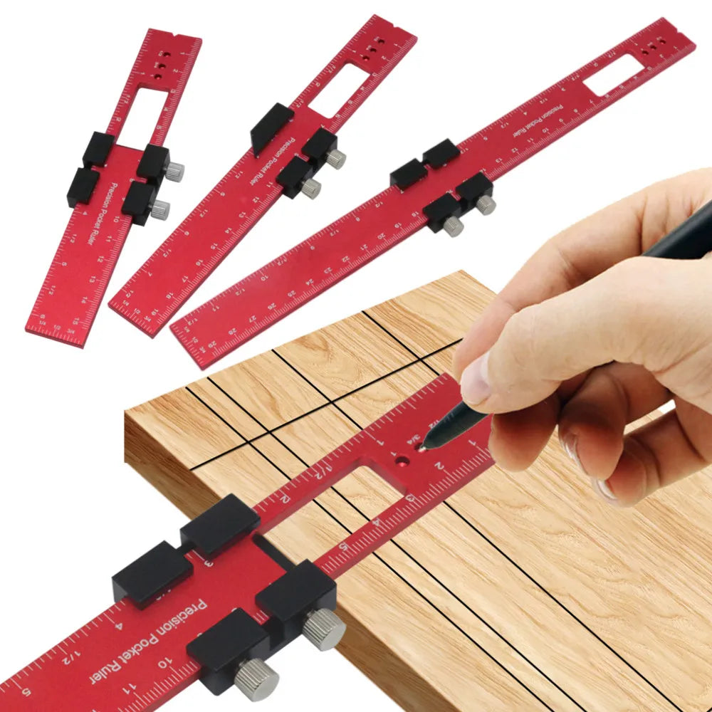 Centerline Pocket Ruler Woodworking Tools Ruler - Pocket Ruler Layout Tool Aluminum Precision ...