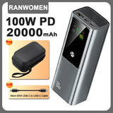 20000mAh portable power bank 100W fast charging