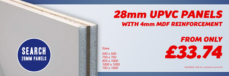 28mm UPVC  Panel with 4mm MDF reinforcement for Windows  and Doors