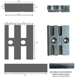 Deceuninck P2808 Flush Window Striker Plate | 2500 Flush Sash Keep