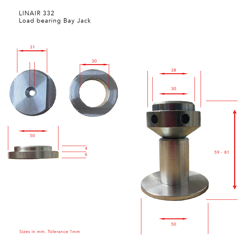 Adjustable Load Bearing Round Bay Pole Jacks for UPVC Bay Windows (Linair LAN331)
