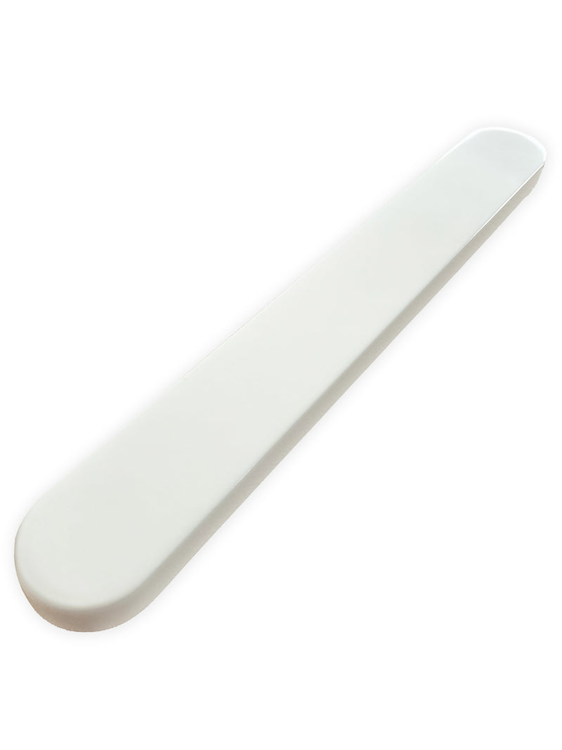 Blank Plate External Cover Metal uPVC Door Handle - White, Long Back Plate