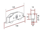 Steel Tandem Patio Door Roller 32mm Wheels for UPVC, Aluminium and Timber Sliding Doors
