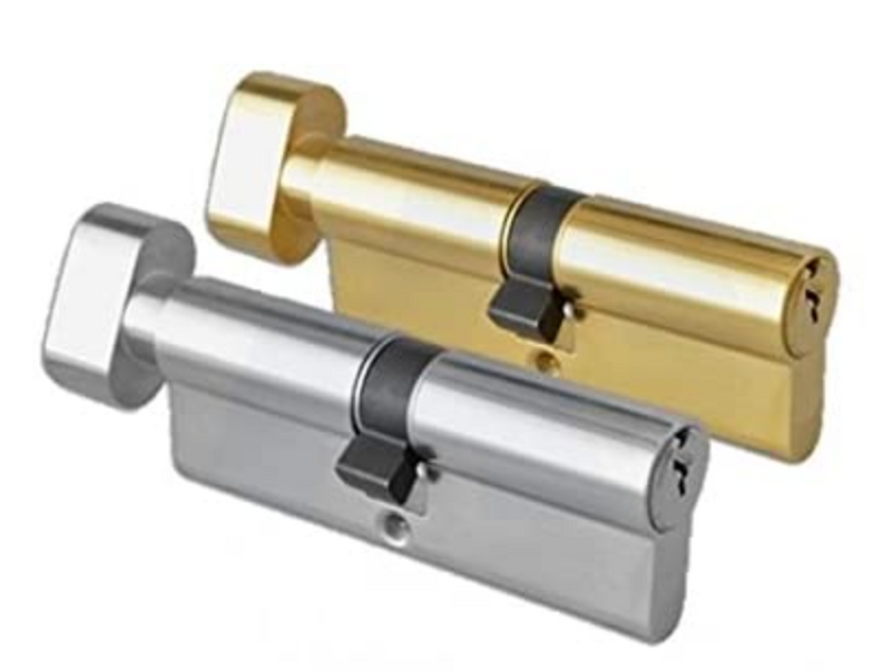 Thumb-Turn Euro Cylinder Door Lock Barrel - Brass, 50/50