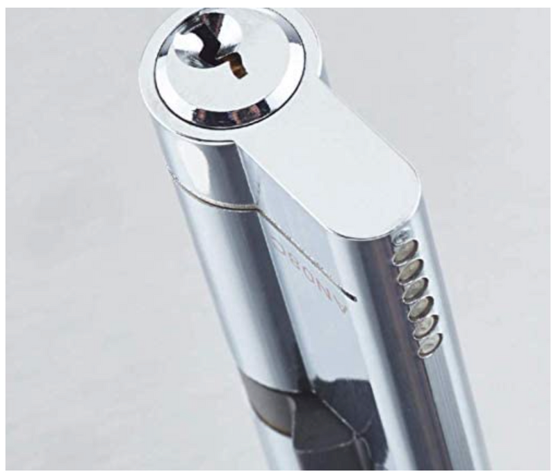 ProLinea BreakSafe 6 pin Double Cylinder Barrel Door Lock, Nickel Finish, 30/30
