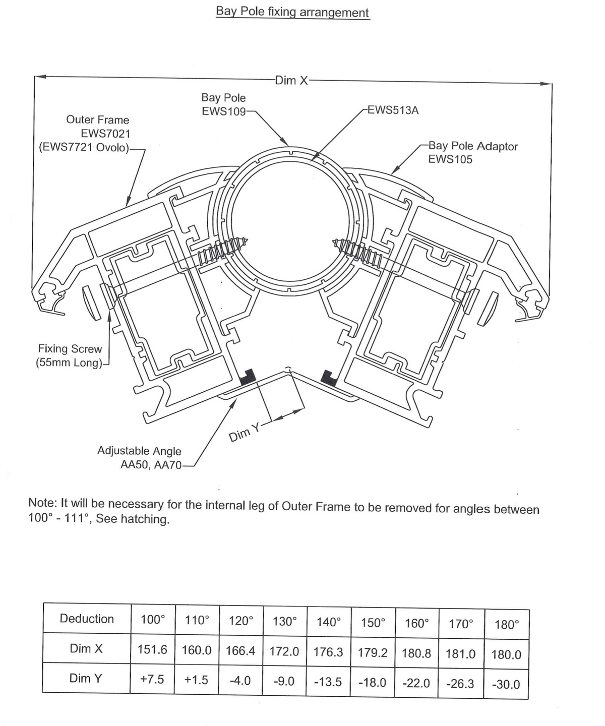 Variable Angle Bay Pole Set (Eurocell)