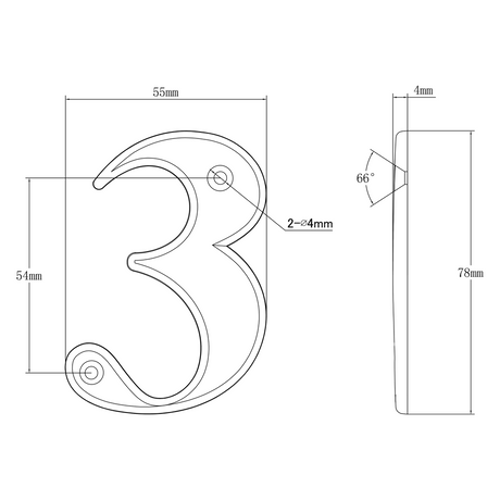 Elegant Front Door House Number Numerals in White, Polished Chrome, Polished Gold, Satin Silver, Black, 0, 1, 2, 3, 4, 5, 6, 7, 8, 9