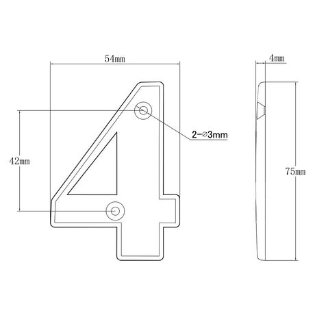 Elegant Front Door House Number Numerals in White, Polished Chrome, Polished Gold, Satin Silver, Black, 0, 1, 2, 3, 4, 5, 6, 7, 8, 9