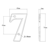 Elegant Front Door House Number Numerals in White, Polished Chrome, Polished Gold, Satin Silver, Black, 0, 1, 2, 3, 4, 5, 6, 7, 8, 9